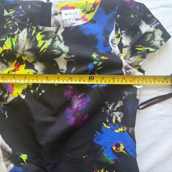 Milly New York Structed Cap Sleeve Floral Cocktail Dress HoCo Semi-Formal sz. 6 - Picture 8 of 15